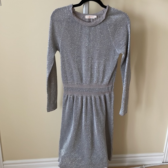 Tory Burch Isabelle silver Metallic Fit-&-flare Cocktail Dress dress, size S - Picture 9 of 11